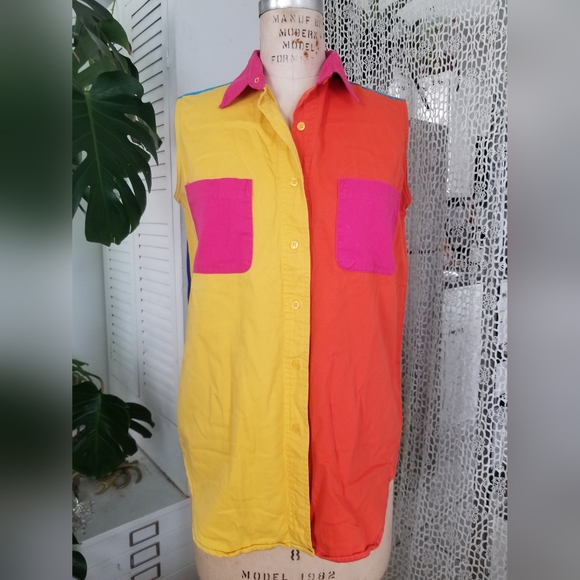 GITANO Color Block Button Down Dress Shirt - Picture 11 of 11